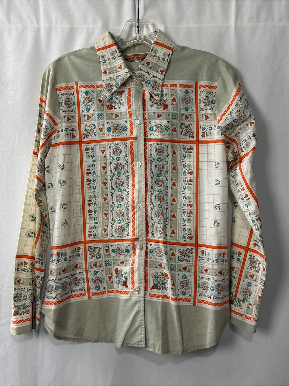 VTG 70s Koret of California Print Button Up Collared Shirt No Size